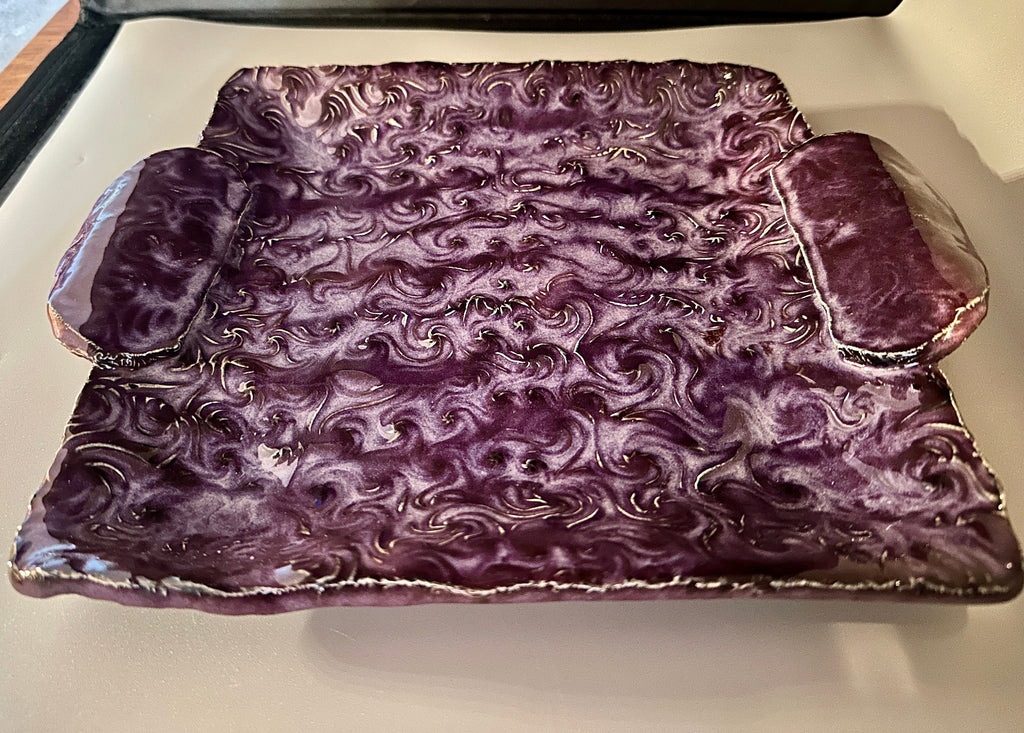 Purple Wave Snack Dish: Regal Serving Plate