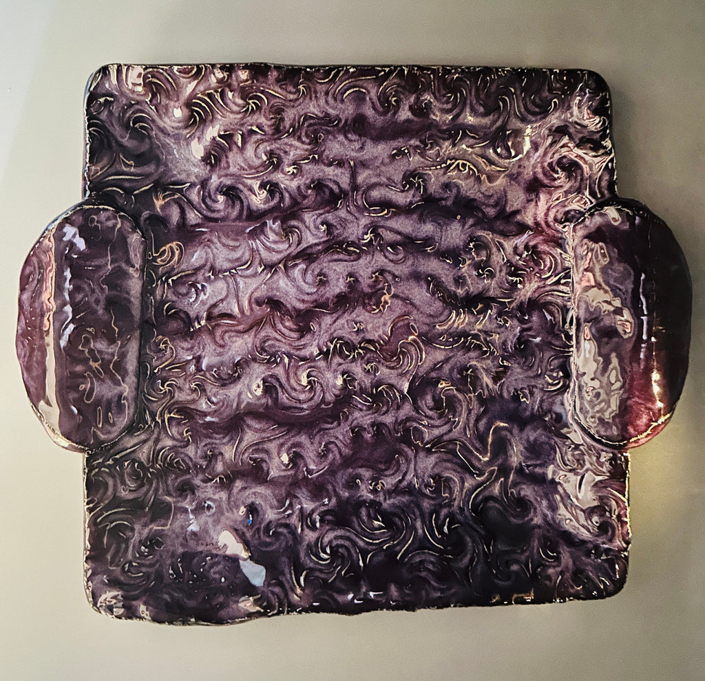 Purple Wave Snack Dish: Regal Serving Plate