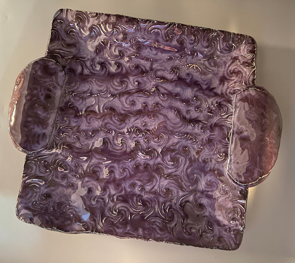 Purple Wave Snack Dish: Regal Serving Plate