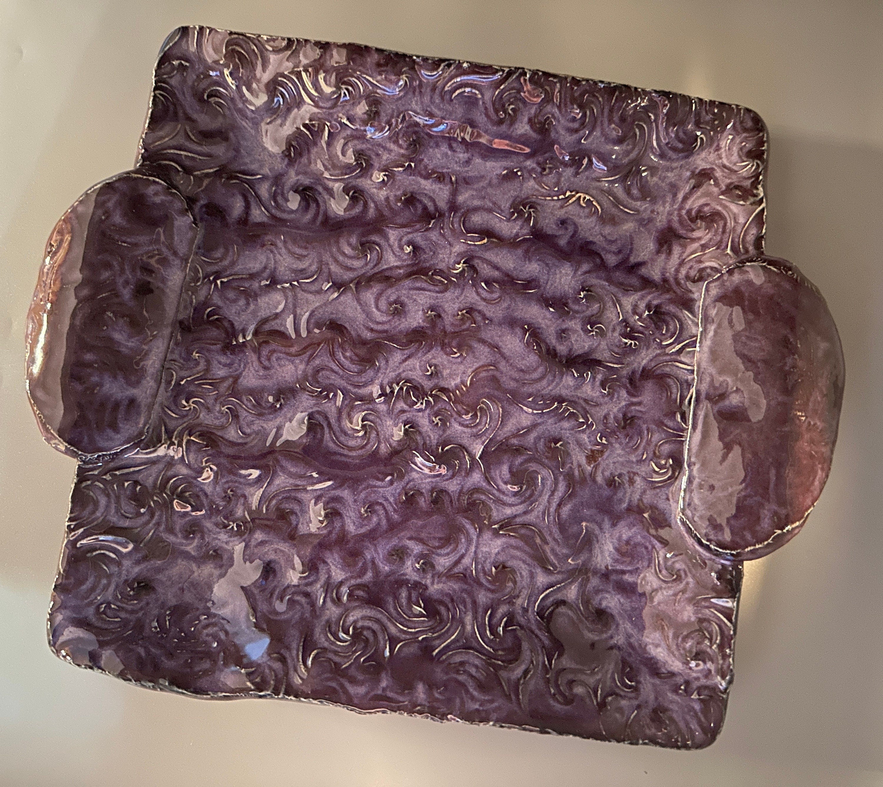 Purple Wave Snack Dish: Regal Serving Plate